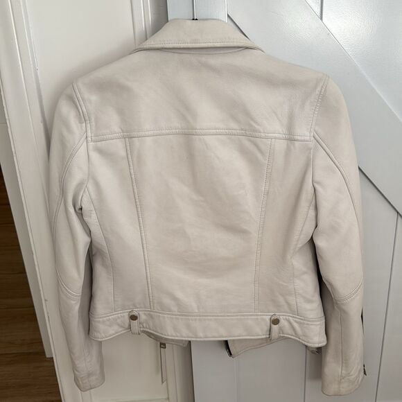 Allsaints Neko Leather Biker Jacket White size 4 - Picture 12 of 12